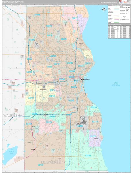 Milwaukee County Wi Wall Map Premium Style By Marketmaps Mapsales