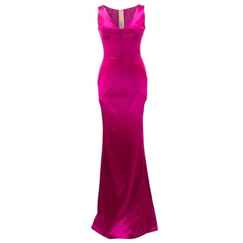 Dolce And Gabbana Bright Pink Satin Gown At 1stdibs