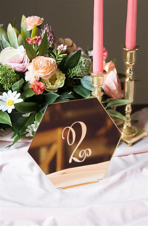 Gold Hexagon Table Numbers T Table Wedding Gold Table Numbers