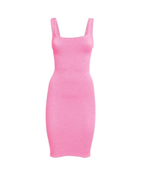 Hunza G Synthetic Tank Mini Dress In Pink Lyst