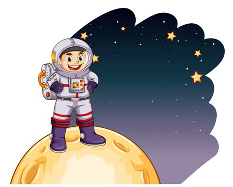 Astronaut Standing On The Moon 430754 Vector Art At Vecteezy