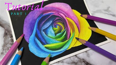 How To Draw A Realistic Rose With Watercolor Pencils Or Colored Pencils