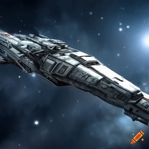 Futuristic Military Spaceship Near A Class O Star On Craiyon