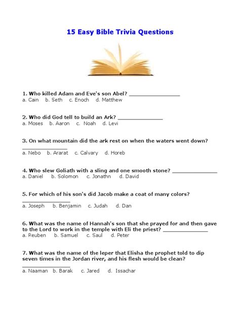 15 Easy Bible Trivia Questions Shadrach Meshach And Abednego David