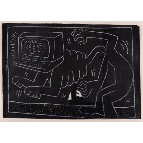 Bid Now Keith Haring 1958 1990 Untitled Subway Drawing 1981