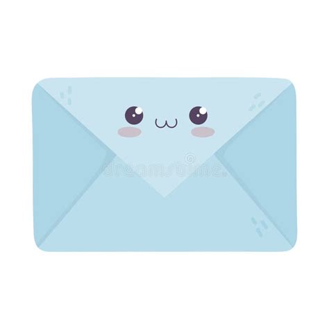 Kawaii Envelope Message Cute Cartoon Isolated Icon Stock Vector