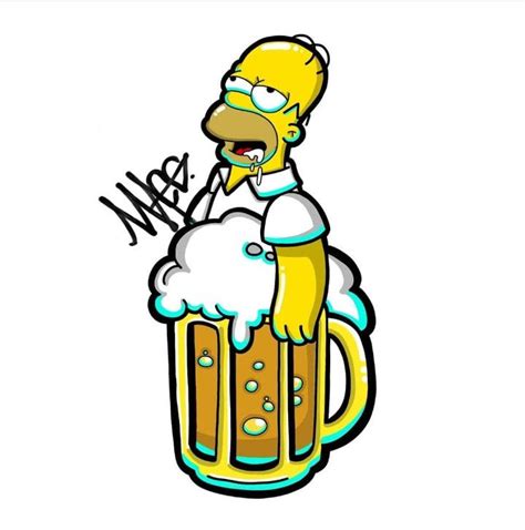 Homer Mmmm Beer The Simpsons Logos De Cerveja Impressão De