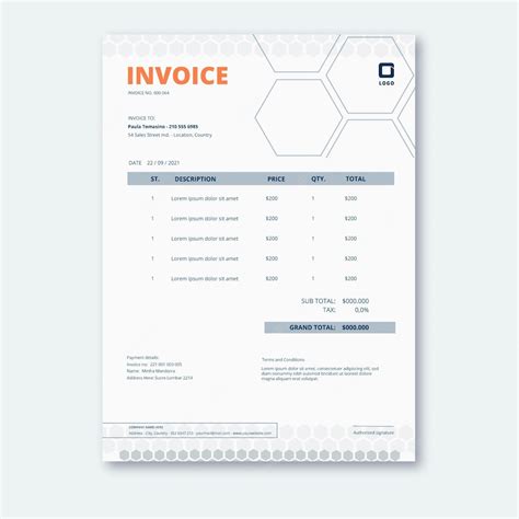 Free Vector General Business Invoice Template