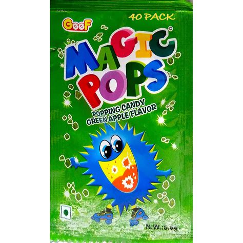 Geeef Magic Pops Popping Candy Apple Flavor 5 G X 40 Pouches 200 G
