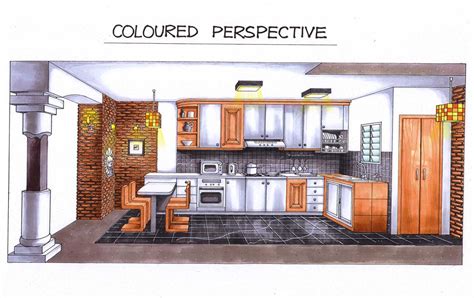 Sealed Man My First Interior Design Coloured Perspective Kitchen