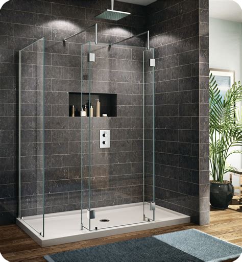 fleurco evolution 6 walk in shower enclosure with 2 side glass panels