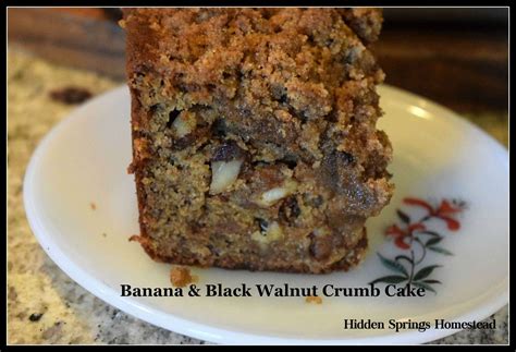 Take 1/4 cup milk, sugar and banana in mixer. Banana & Black Walnut Crumb Cake • Hidden Springs Homestead
