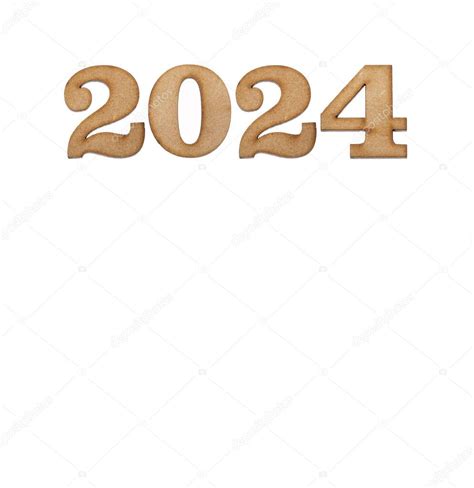 Feliz Año Nuevo 2024 En Letras De Madera Fondo Blanco 2024