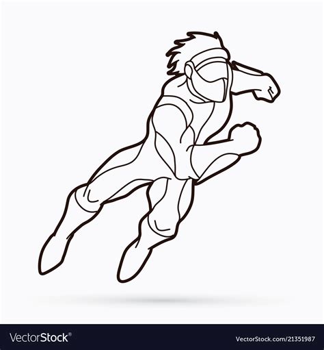 superhero running action cartoon royalty free vector image