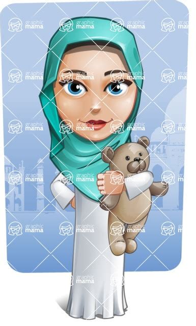 Cute Muslim Girl Cartoon Vector Character Aka Aida The Graceful Shape 9 Graphicmama