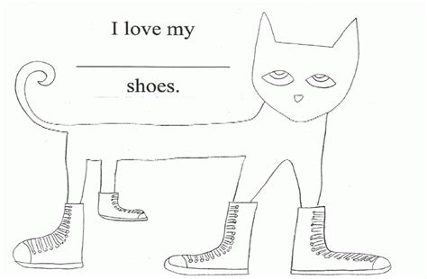 Pete The Cat Shoe Coloring Page