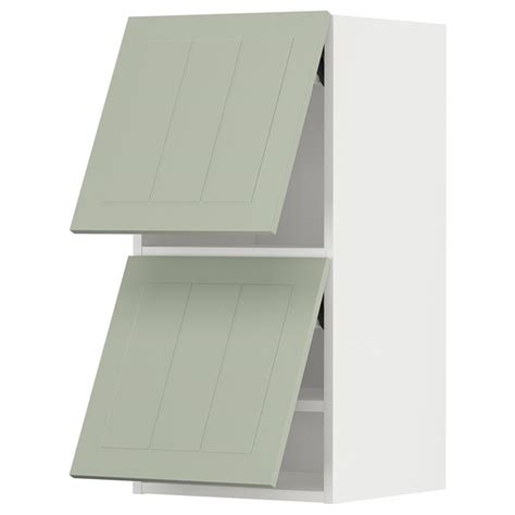 Metod Wall Cabinet Horizontal W 2 Doors Whitestensund Light Green 40x80 Cm Ikea Germany