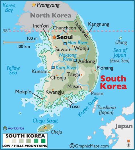 South Korea Map And South Korea Satellite Images