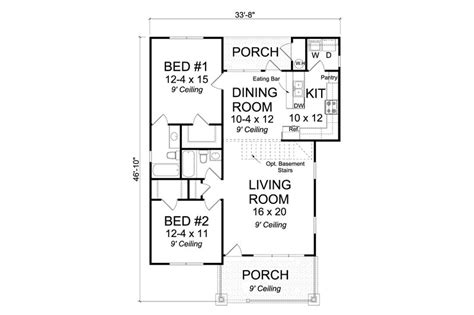 Cottage Style House Plan 2 Beds 2 Baths 1147 Sqft Plan 513 2084