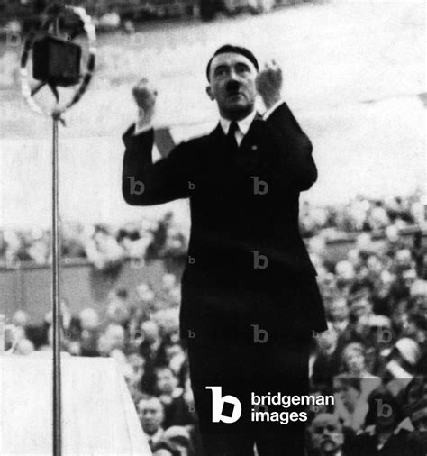 Image Of Adolf Hitler During A Speech 1930 B W Photo