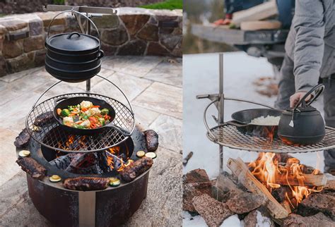 This Ultimate Fire Pit Has Tiered Bbq Grates And A Kettle Winch