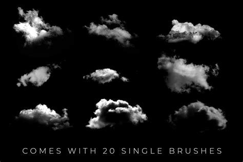 40 Cloud Brushes For Photoshop By Dene Studios Thehungryjpeg