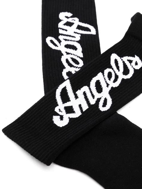 Palm Angels Logo Intarsia Socks Farfetch