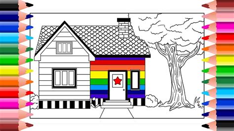 Setoys Drawings - How To Draw Rainbow House for kids - YouTube