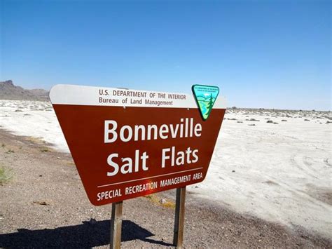 The bonneville salt flats are a 30,000 acre expanse of hard, white salt crust in utah that stretch 12 miles long and 5 miles wide and cover 46 square miles. Bonneville Salt Flats - sign post - Foto de Bonneville ...