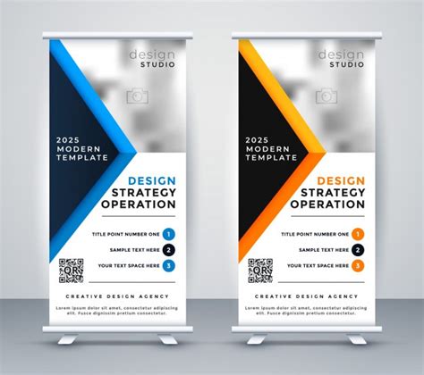 Free Vector Professional Business Rollup Banner Standee Design