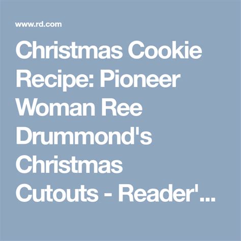 The pioneer woman impresses once again! Christmas Cookie Recipe: Pioneer Woman Ree Drummond's ...