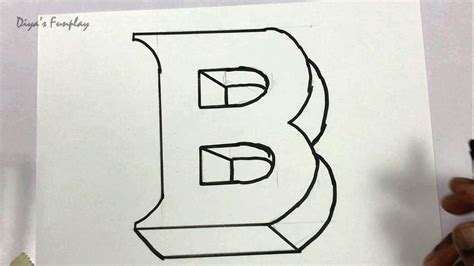 Draw Letter B In 3d For Assignment And Project Work Alphabet B
