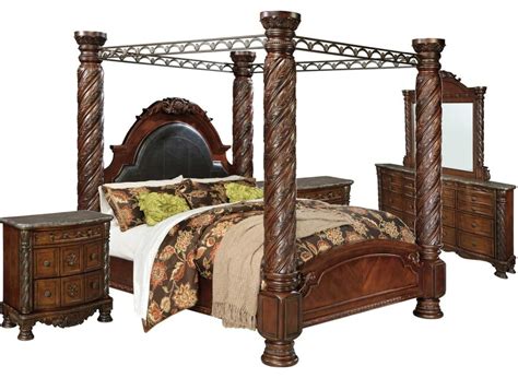 Ashley North Shore 5 Piece Poster Bedroom Set With Canopy Victorian