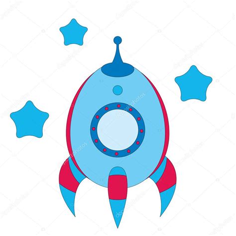 Esta es la página 1 de 4. Cohete azul de dibujos animados Imagen Vectorial de ...
