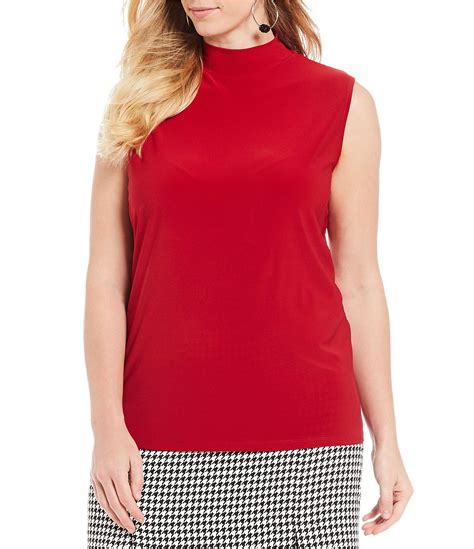Download Lyst - Kasper Plus Size Mock Neck Sleeveless Matte Jersey ...