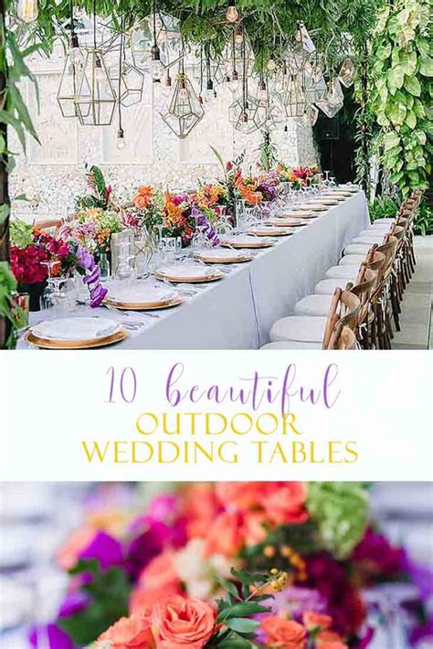 For a more elegant and upscale fall table setting, look to the woods for inspiration. 10 Beautiful Outdoor Wedding Reception Table Ideas - Happy ...