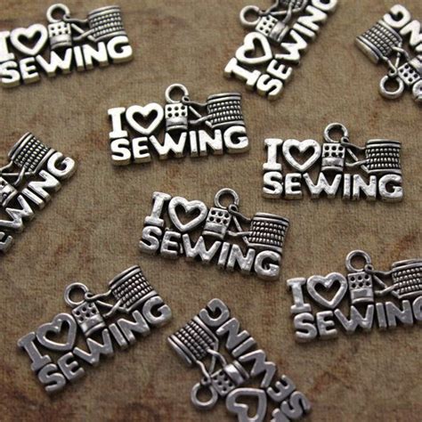 10 I Love Sewing Charms I Love Sewing Pendants By Propercollection