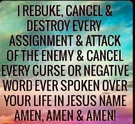 Rebuke Every Assignment Of The Enemy Prayer Quotes Faith Quotes Bible