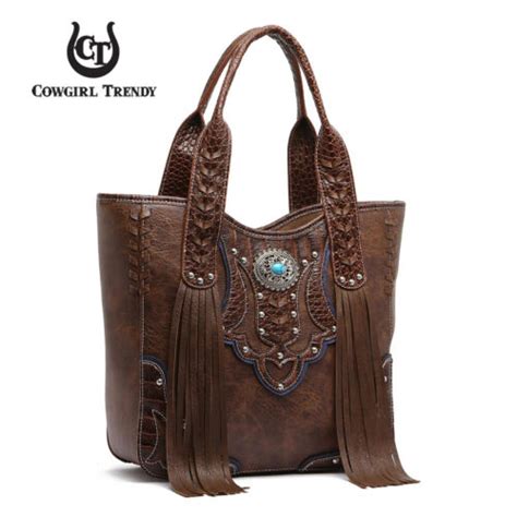 Western Style Cowgirl Tote Fringe Handbag Women Conceal Carry Purse Wallet Brown Ebay