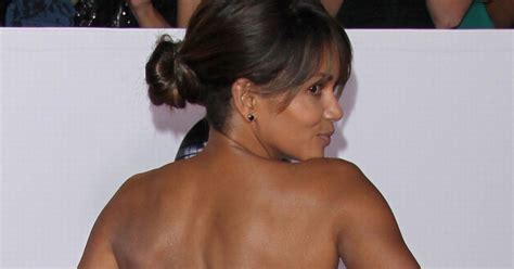 Cheeky Knickerless Halle Berry 51 Flashes Peachy Bum In Daring See