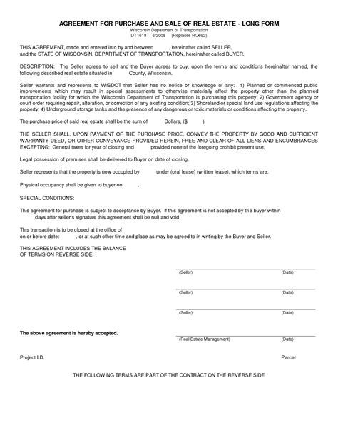 Free Printable Land Contract Forms Free Printable
