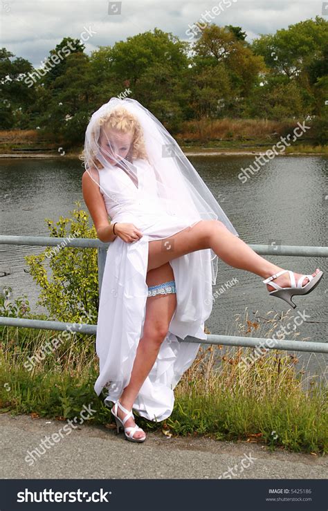 Bride Showing Her Sexy Legs Garter Stock Photo Shutterstock