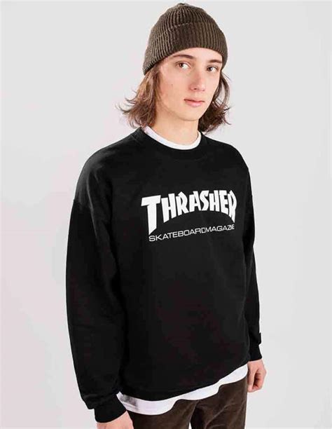 Thrasher Sweatshirt Skate Mag Crewneck Black Impact Shop Action Sport