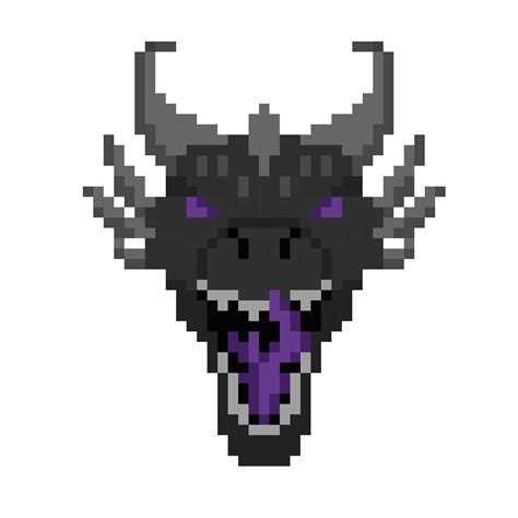 Pixel Art Minecraft Ender Dragon Face