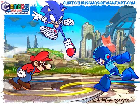 Super Smash Bros 4 Mario Vs Sonic Vs Megaman By Cubitochrissmos On
