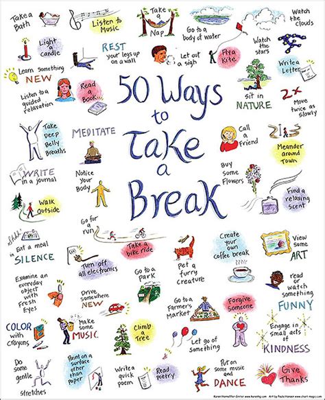 50 Ways To Take A Break — Canadian Mental Health Association Southeast