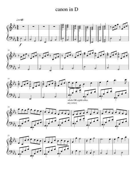 Piano solo in a collection: Canon in d Sheet music for Piano | Download free in PDF or ...