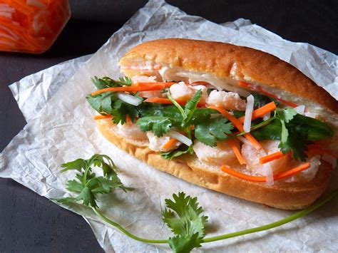 fried shrimp banh mi vietnamese sandwich in good flavor great recipes great taste