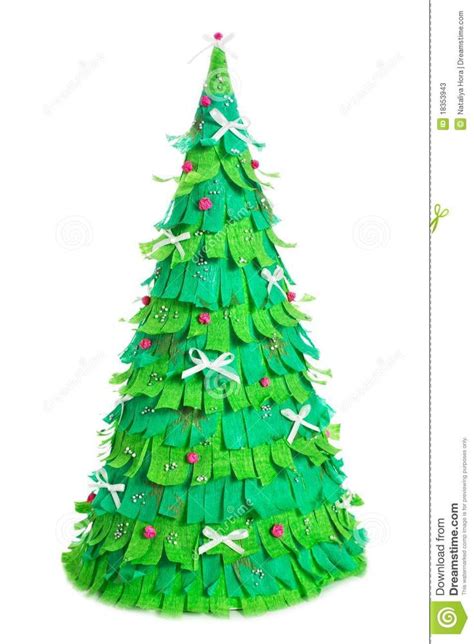 Paper Christmas Tree On White Background Paper Christmas Tree
