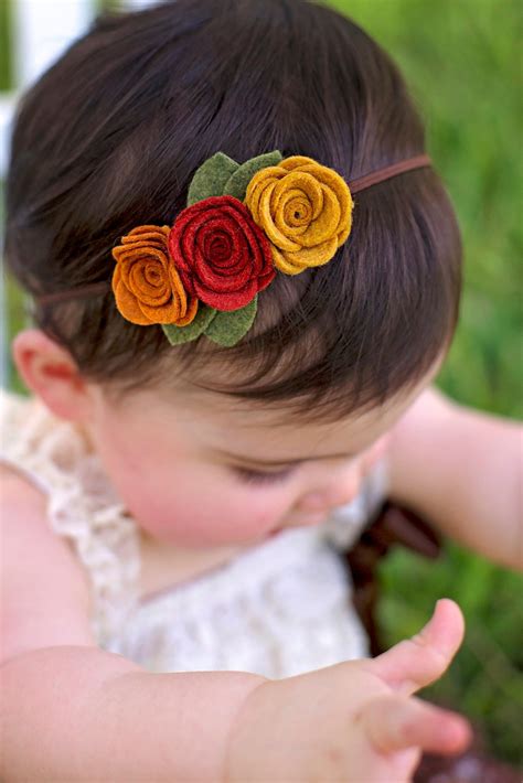 Fall Felt Flower Headband Baby Toddler Girls Headband
